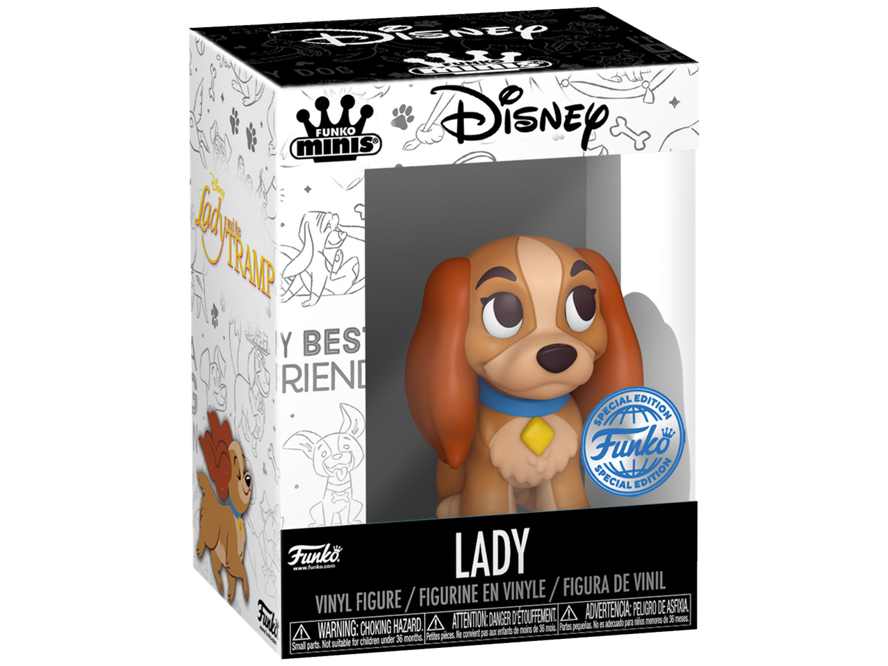 Funko Minis Disney Lady and the Tramp Lady vinyl figure in box, special edition.