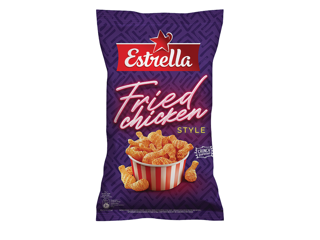 Estrella Fried Chicken Style kukurūzų arba kvietinių užkandžių maišelis
