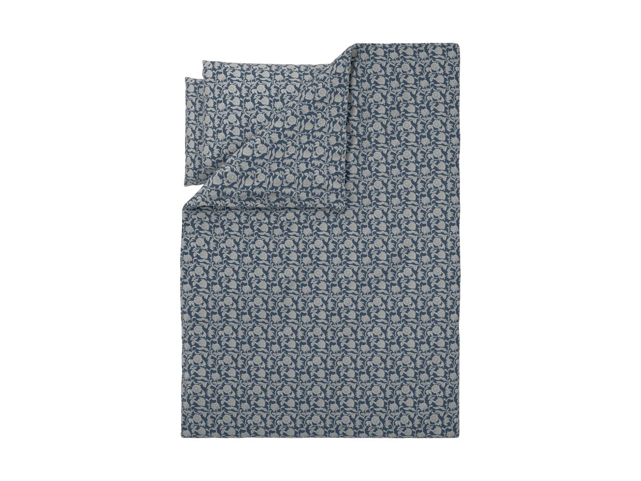 Blue and white floral patterned duvet cover set