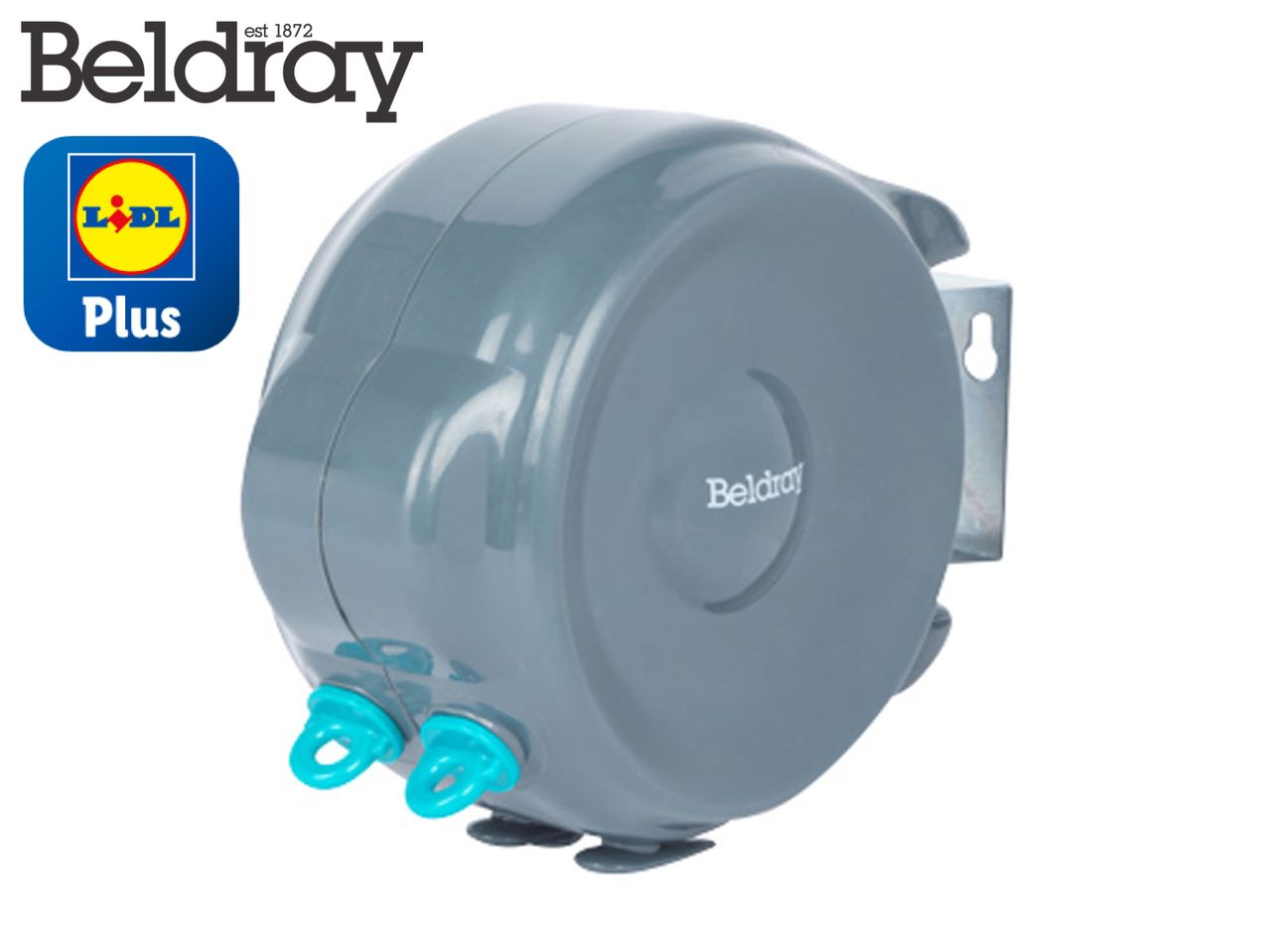 Belray's gray wall-mounted hose reel with Lila Plus technology.