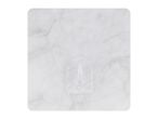 Self-adhesive wall hook with a marble-patterned backing.