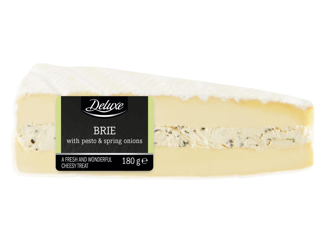Deleye márkájú Brie sajt, gyógynövényekkel.
