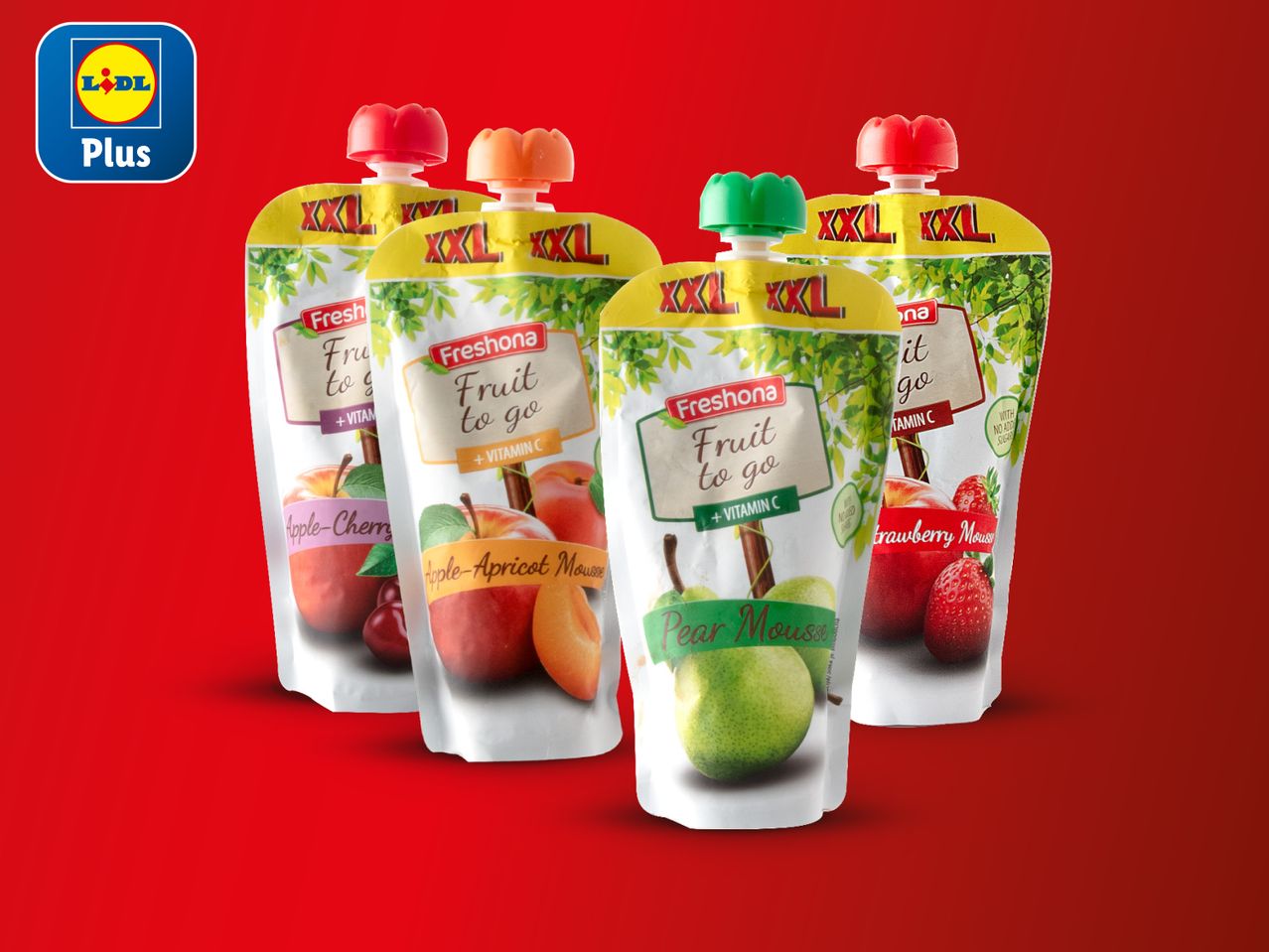 Lidl Plus predstavlja Freshona voćne mousseove u praktičnim vrećicama.