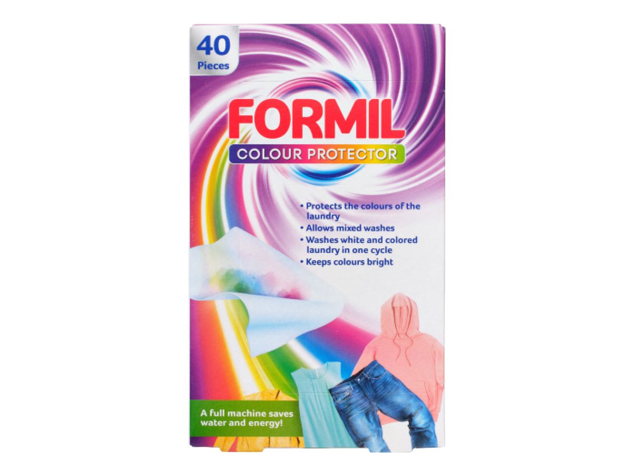 Formil Colour Protector: 40 lapiņas veļas krāsu aizsardzībai.
