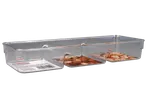 Tigela de snack de plástico transparente com três compartimentos, cheia de nozes, da Jes Collection®.