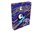 Een paarse doos voor een educatief quizspel, met een cartoonfiguur en de tekst 'Flits quiz Groep 1-3'.