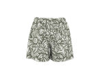 Pantaloni scurți de damă ESMARA cu model floral verde măsliniu și alb.
