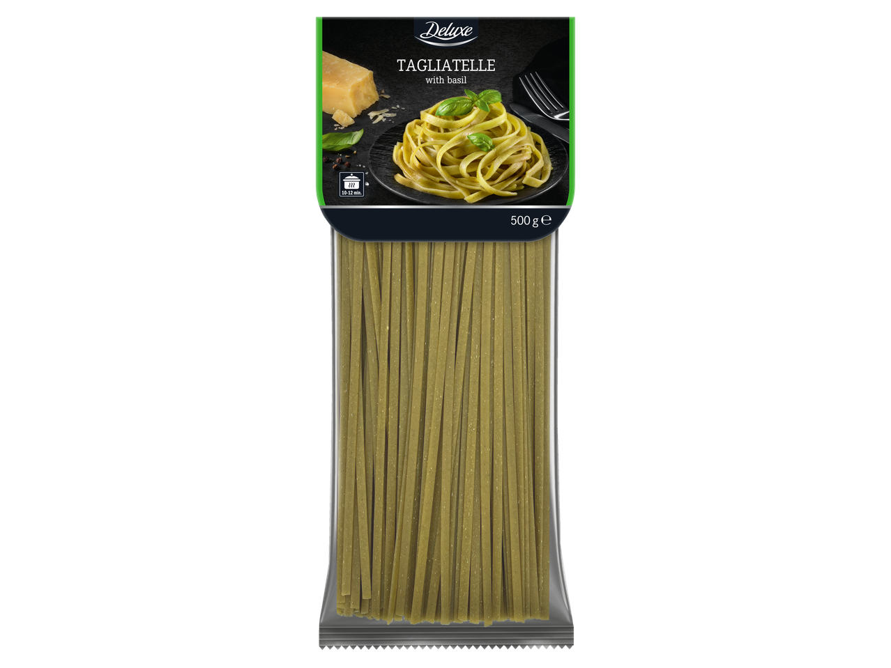 Deluxe tagliatelle su bazilikais, 500g.