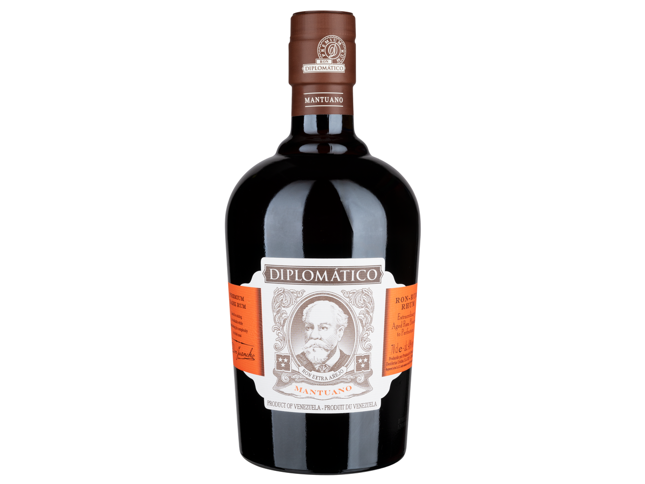 Diplomático Mantúano rum palack.