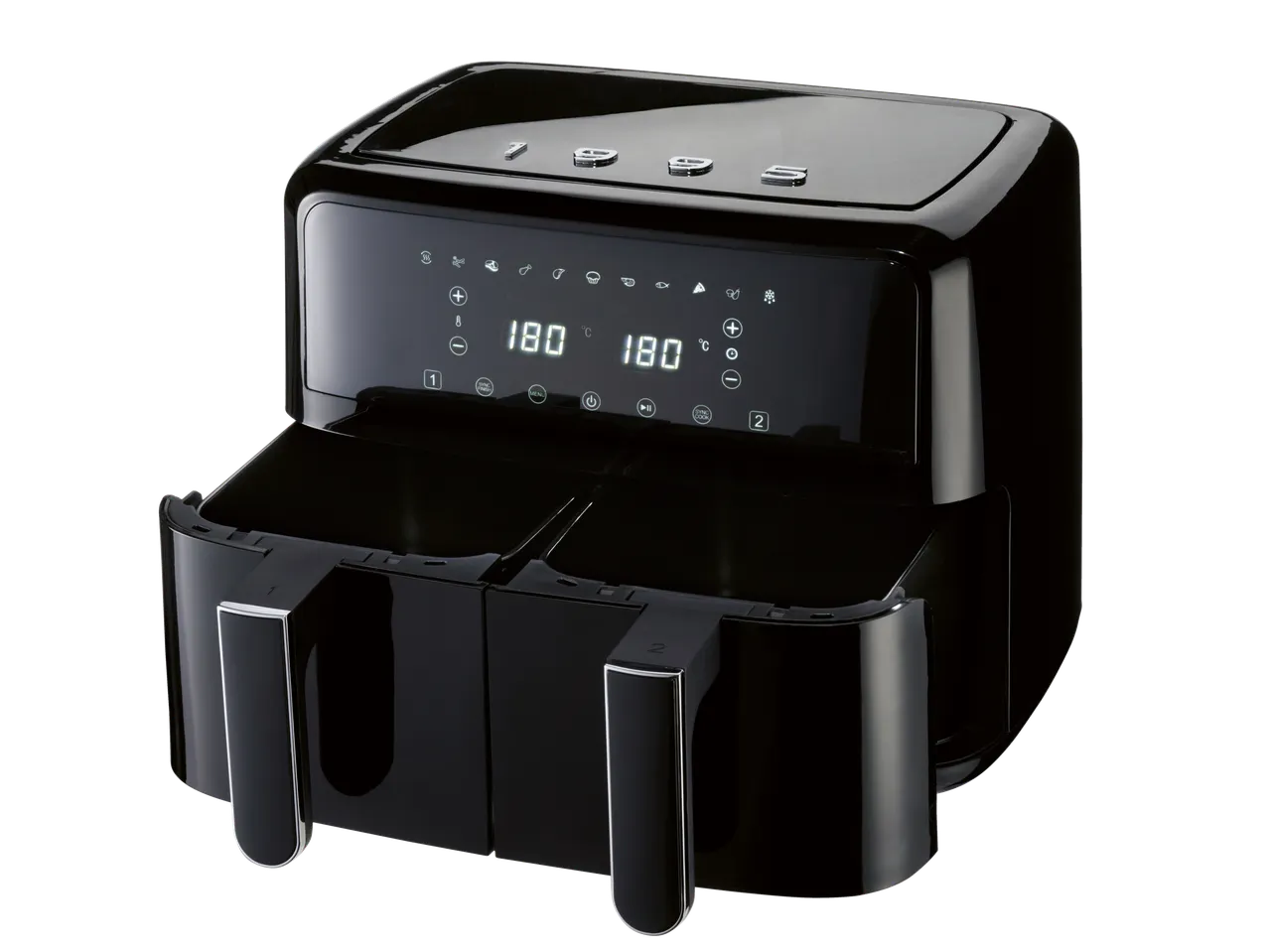Fritadeira de ar quente Silvercrest 2600W com cestos duplos e display digital