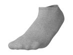 Single grey ankle sock with a ribbed texture, shown on a white background.