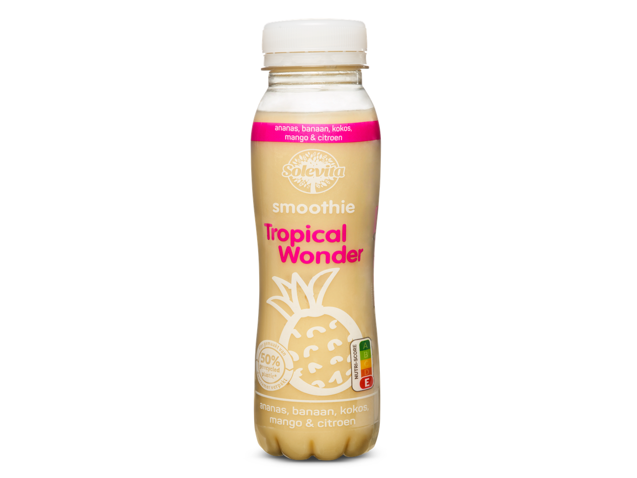 Solevita Tropical Wonder smoothie: ananas, banaan, kokos, mango & citroen.