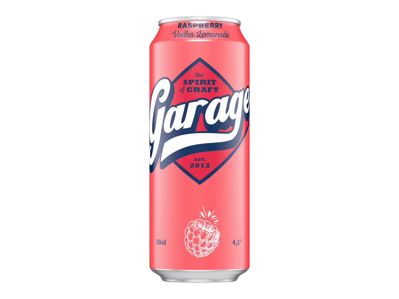 Vadelmavodkalimonaditölkki, jossa on 'the spirit of craft' -logo ja vadelmakuva.
