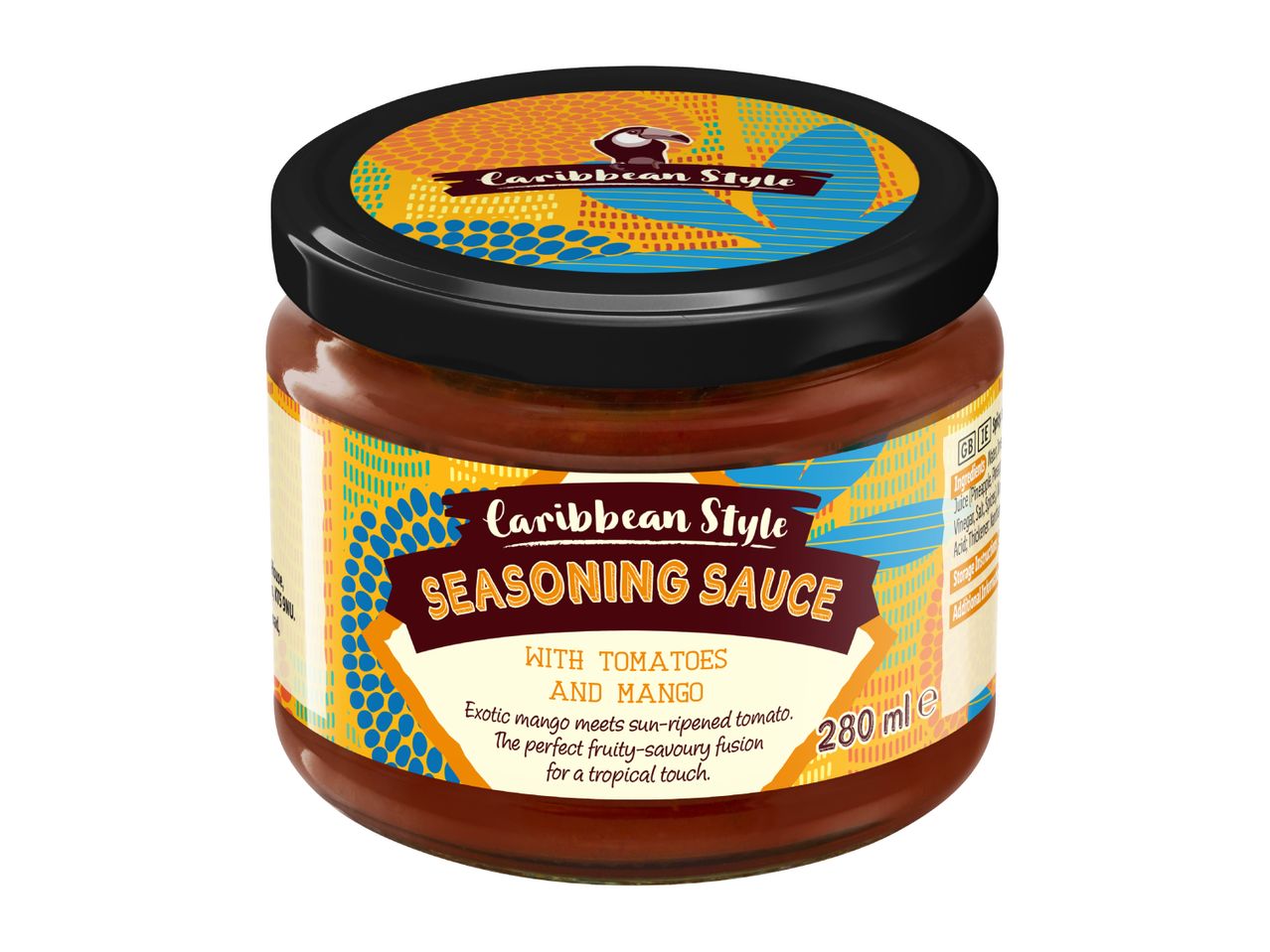 Caribbean Style Seasoning Sauce with Tomatoes and Mango in a 280ml jar
