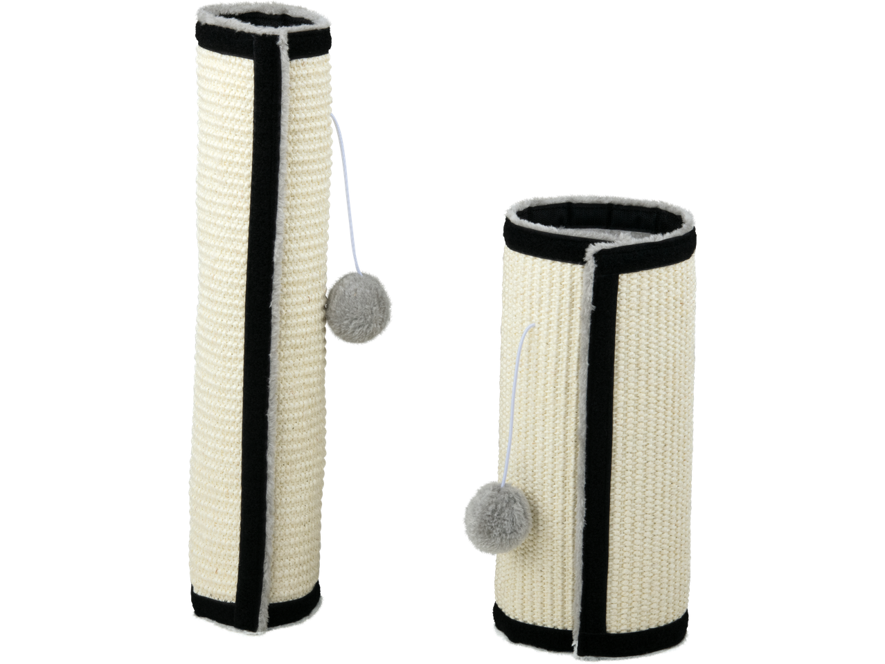 Zoofari® kačių draskyklės, ilga ir trumpa, su pilkais pomponais.