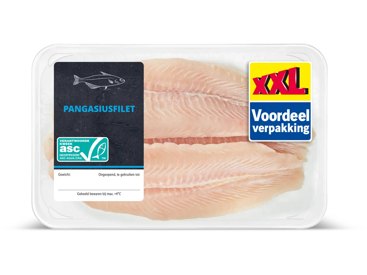 XXL Pangasiusfilets: voordeelverpakking, ASC gecertificeerd.