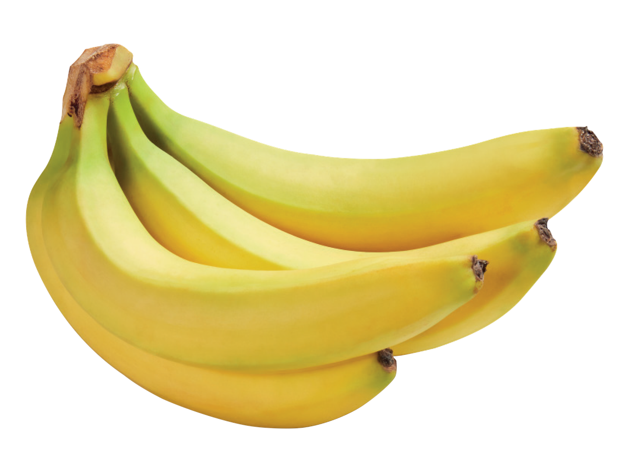 Banānu ķekars ar dzelteniem un zaļganiem banāniem uz melna fona.