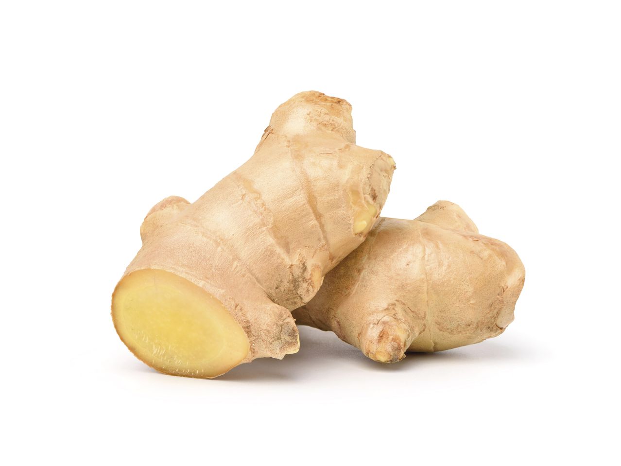 Two pieces of fresh ginger.