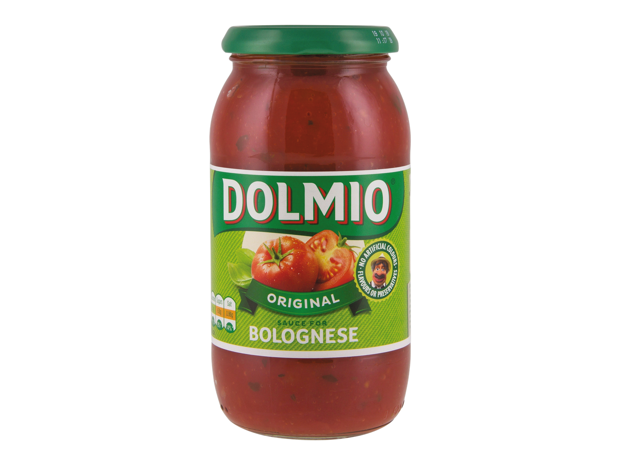 A jar of Dolmio Original Bolognese sauce.
