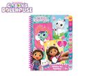 A spiral-bound sticker book featuring a girl and cartoon cats, with '10 sticker puzzles' and 'Sticker By Number 3+' text.