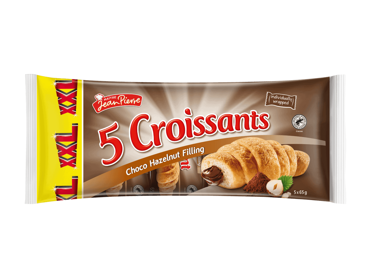 Jean Pierre suklaa- ja hasselpähkinätäytteisiä croissantteja.