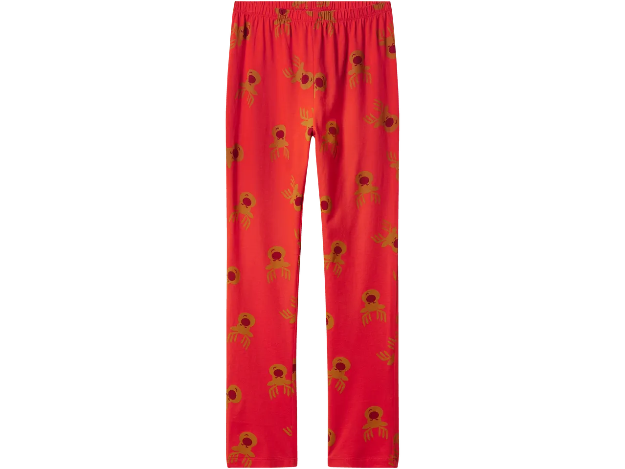 Punased põdramustriga pidžaamapüksid.