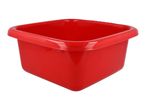 Red square plastic washing up bowl