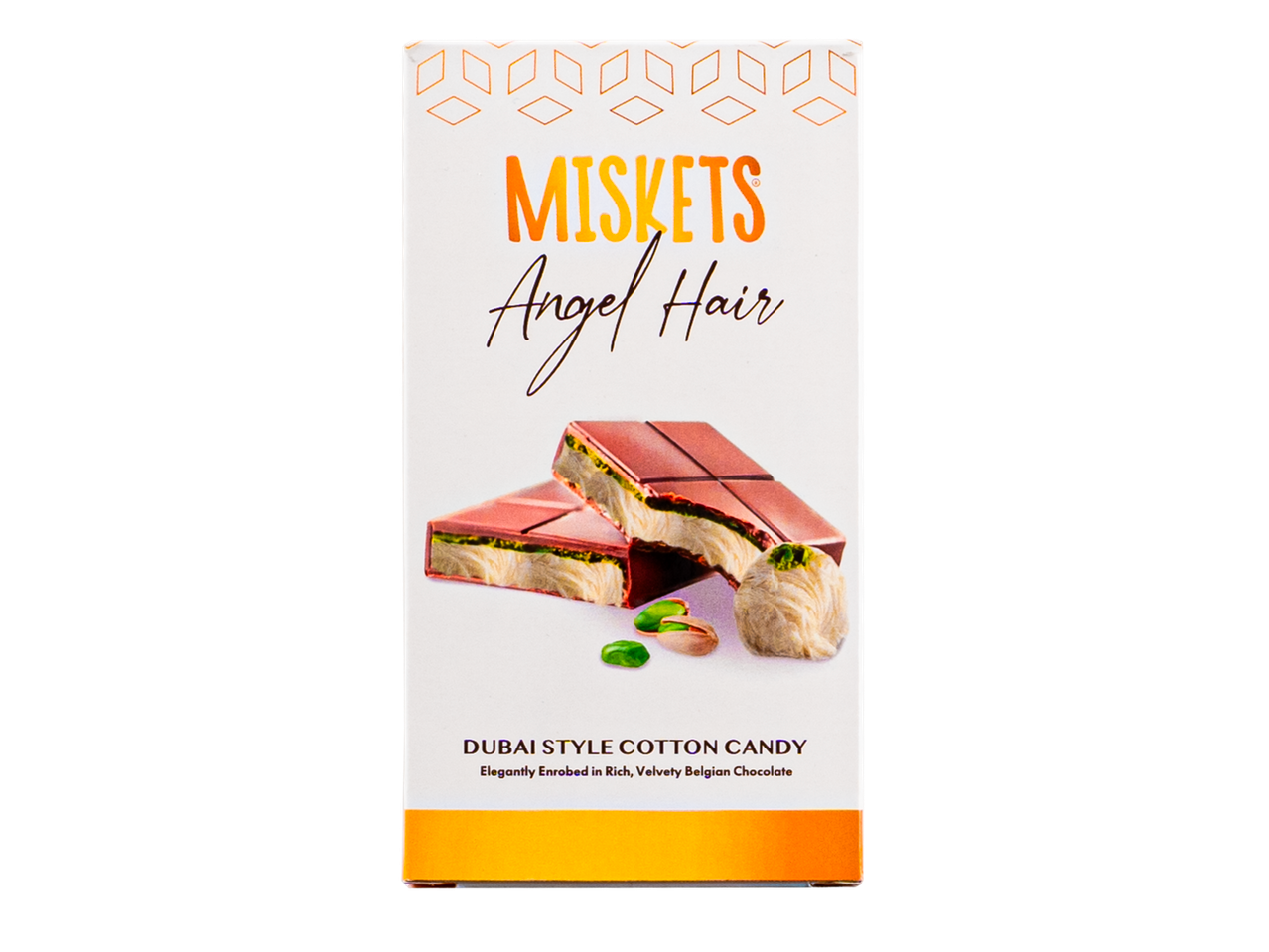 'Miskets Angel Hair' – Dubajaus stiliaus vatos saldainiai, elegantiškai aplieti Belgijos šokoladu.
