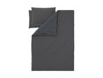Dark grey duvet cover set with a patterned reverse side and two pillows