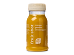 Koudgeperst fruitsap fles: mango, gember, sinaasappel.