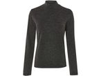 Dark gray long-sleeved mock neck top