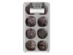 Box of milk chocolate truffles with sprinkles.
