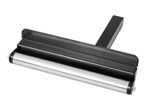 Black and silver trailer hitch roller for boat or utility trailers