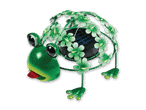 Solar-Gartenleuchte in Form eines Frosches mit Blumen und Lichtern