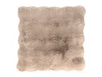 Soft, square faux fur seat cushion in a light beige color