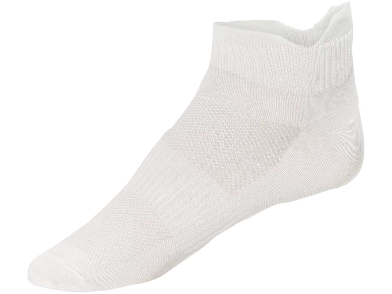Lühike valge sokk kergest kangast.