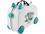 Kids' rolling suitcase, tropical theme.
