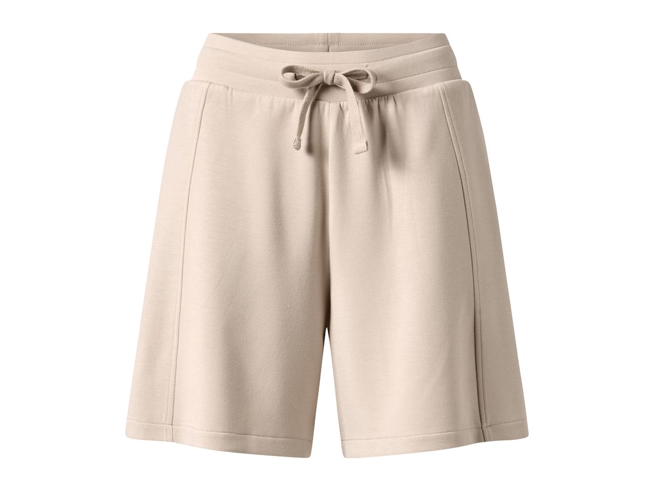 Beige drawstring women's shorts