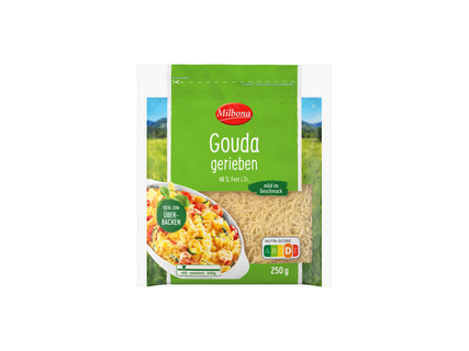 Milbona Gouda, gerieben