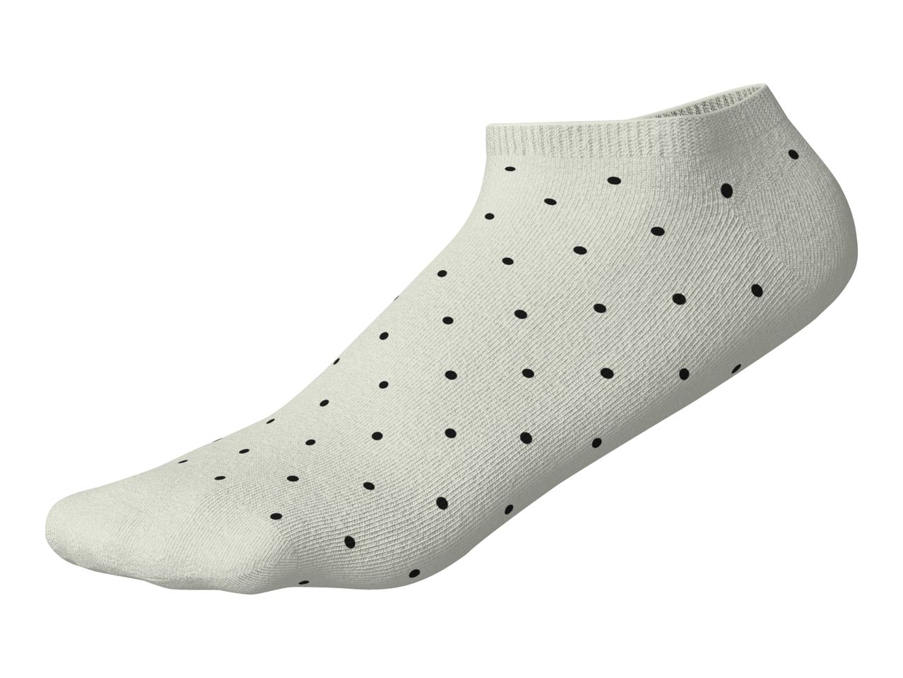 White ankle sock with black polka dots