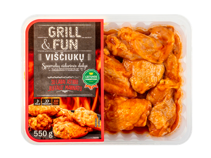 Viščiukų sparnelių vidurinės dalys „Buffalo“ marinate, 550 g
