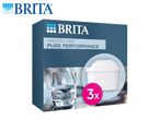 Water filter cartridges box with a glass of water and a filter, 3x pack.