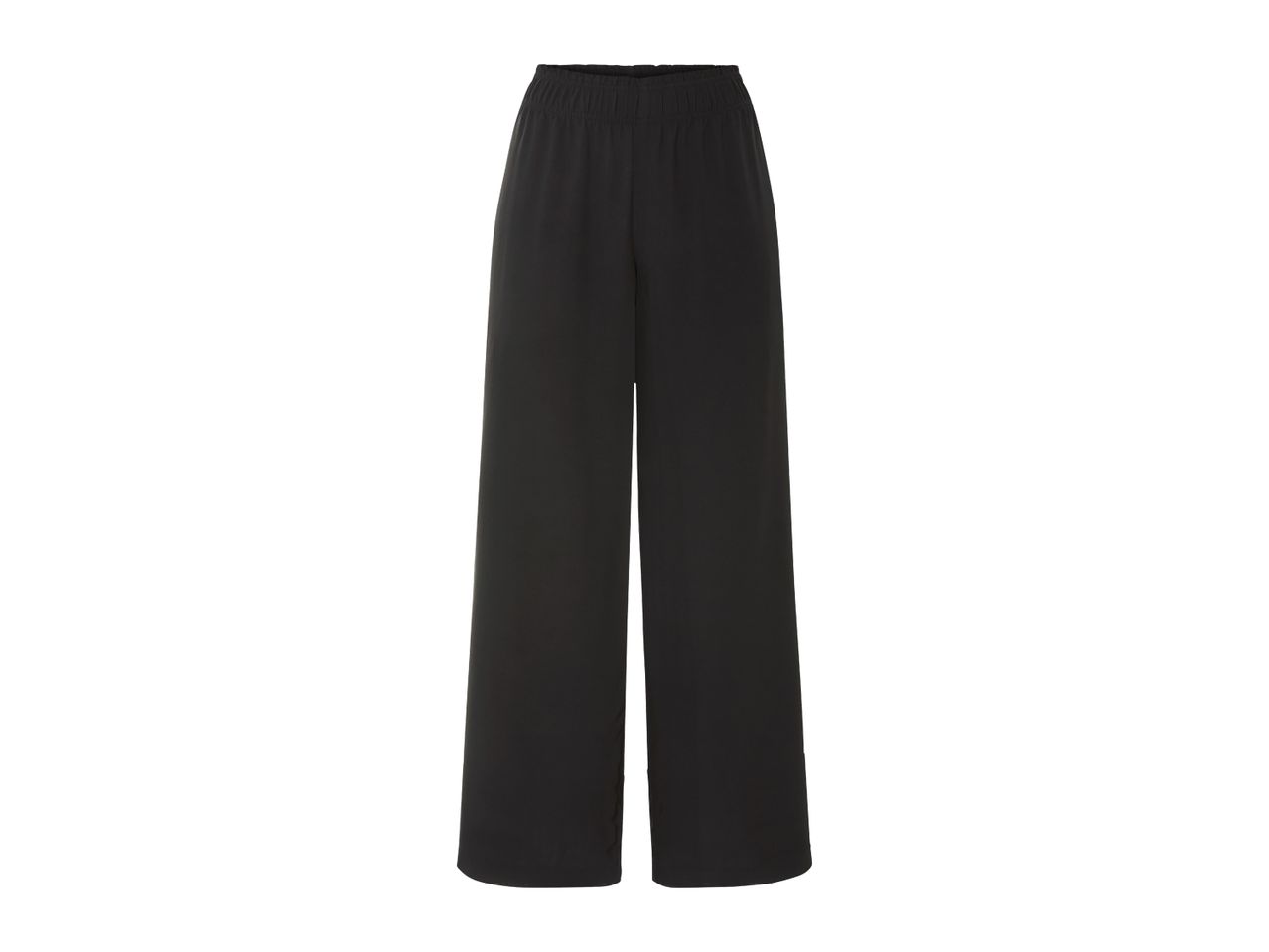 Black wide-leg trousers.