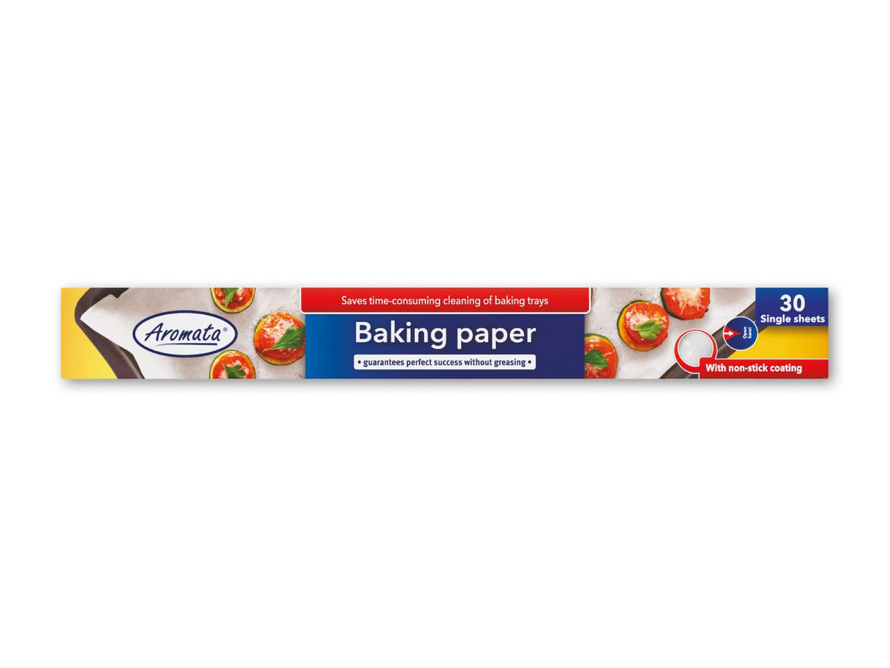 Bagepapir i 30 ark med non-stick belægning, der sparer tid på rengøring.