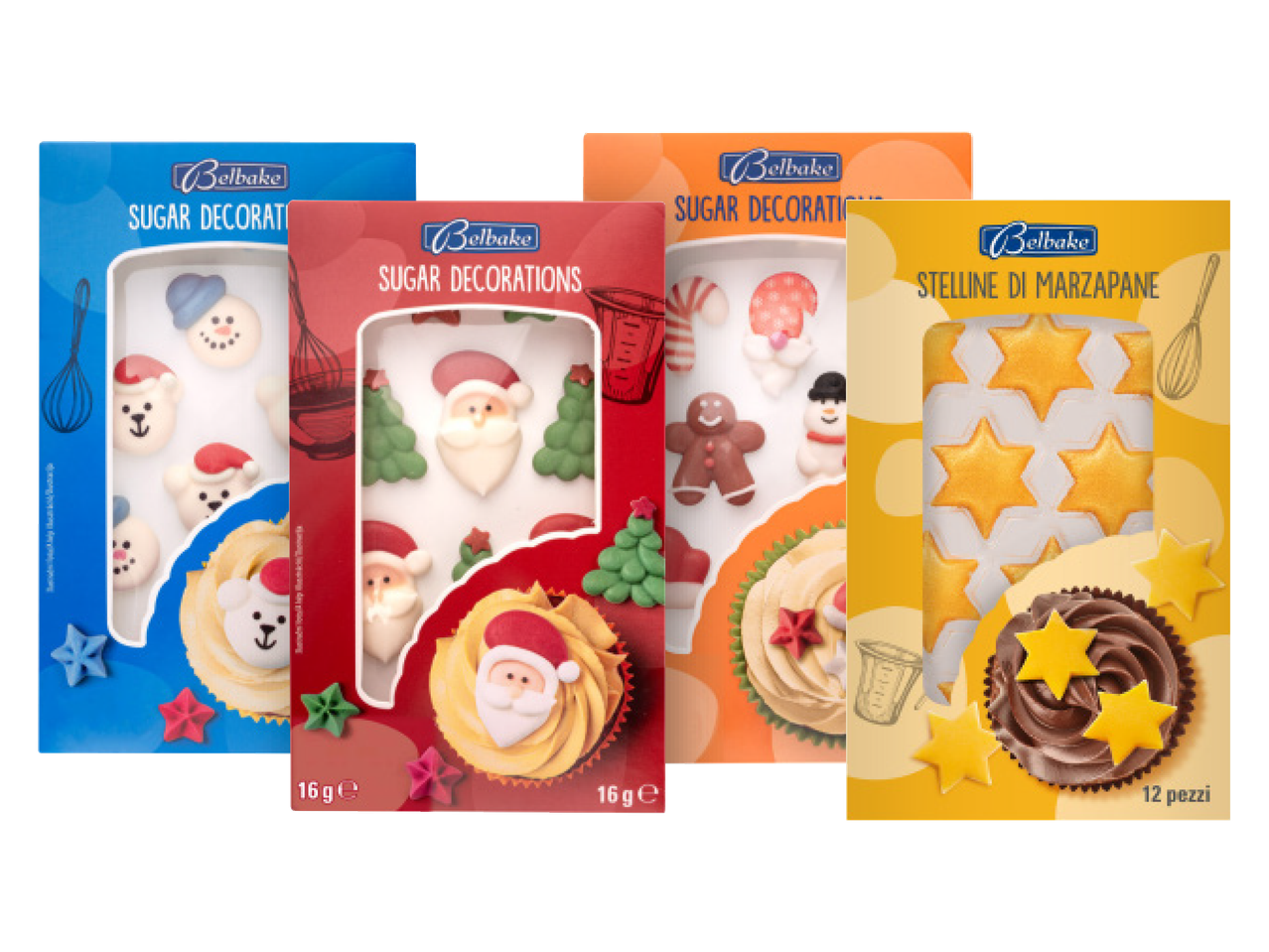 Decorazioni di zucchero o cioccolato tema Natale