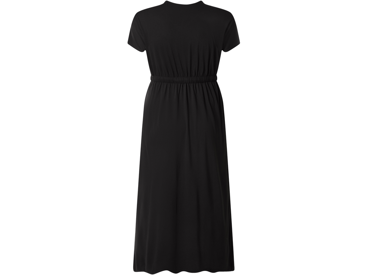 Crna ESMARA haljina kratkih rukava s elastičnim strukom.