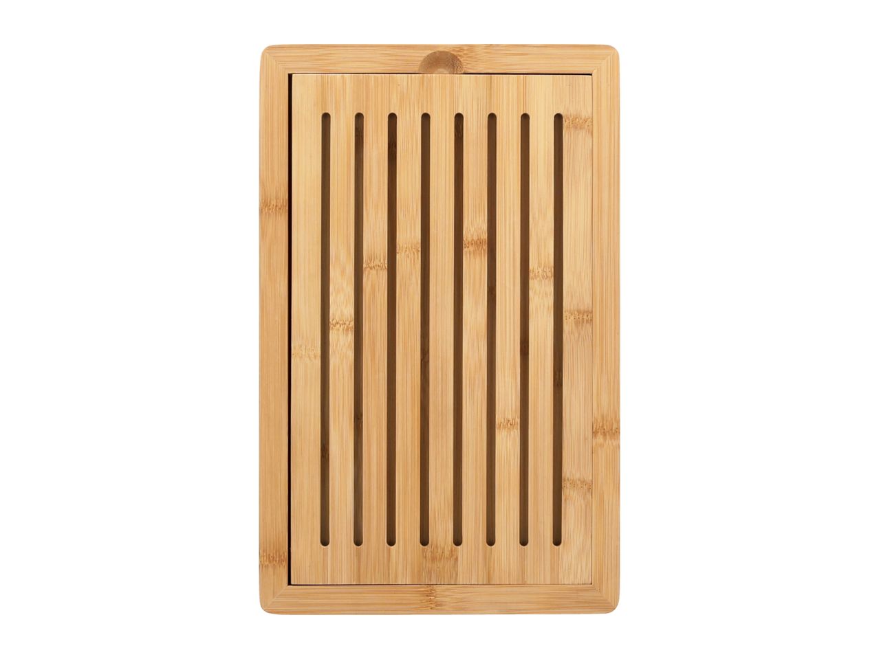 Bamboo bread cutting board with crumb catcher