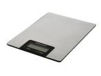 Stainless steel kitchen scale with a digital display showing 'UNIT' and 'U/TARE' buttons.