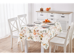 Față de masă LIVARNO home cu design de toamnă și set de traversă asortată pe o masă.