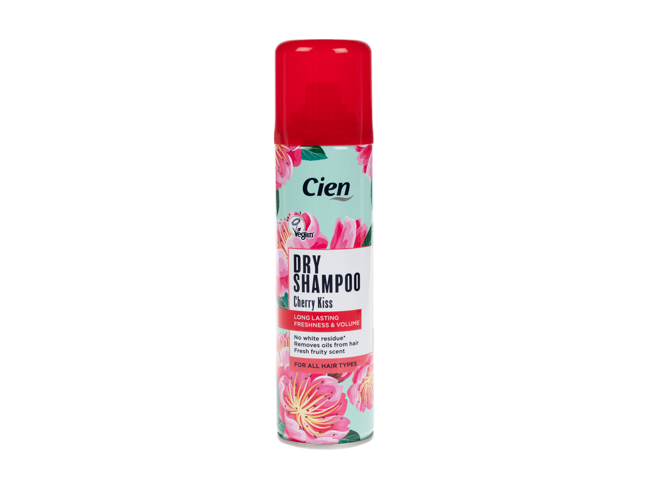 Șampon uscat Cien Cherry Kiss, vegan, pentru toate tipurile de păr.